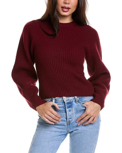 Theory Structured Wool Sweater In Red
