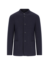Giorgio Armani Guru Wool Single-breasted Jacket In Blue