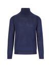Paul Smith High-neck Merino-wool Jumper In Blue