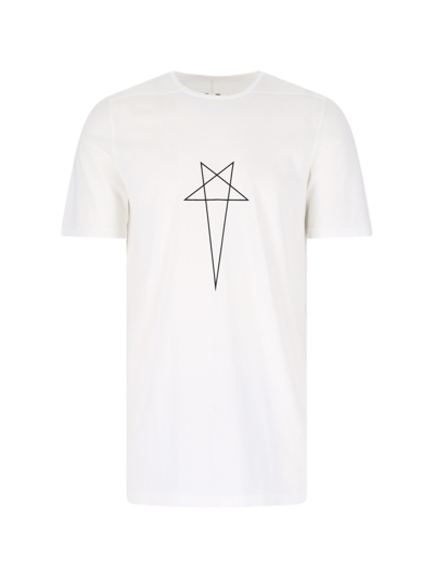 Rick Owens Drkshdw Pentagram-print Cotton-jersey T-shirt In Milk