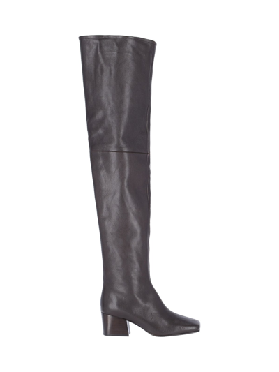 Lemaire Knee High Boot In Brown