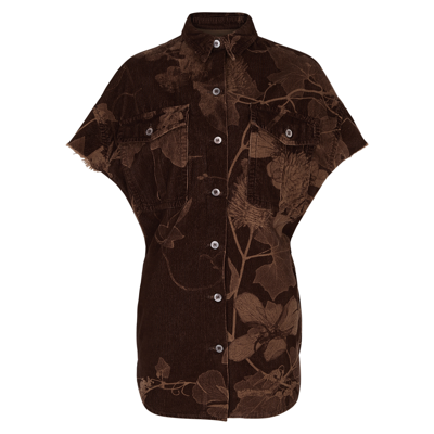 Dries Van Noten Brown Pressed Flower Shirt In 703 Brown