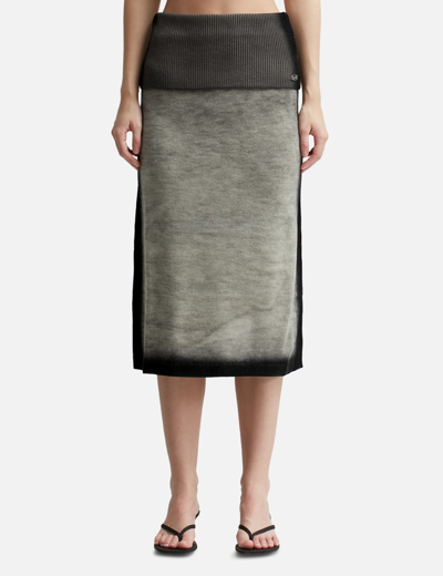 Diesel Gray M-arilou-a Midi Skirt In Grey