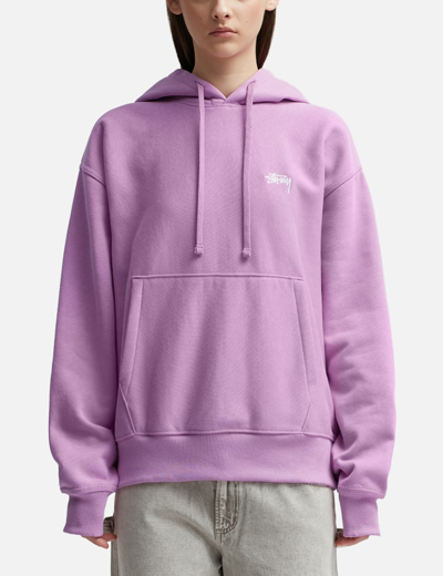 Stussy Stock Logo Hoodie In Purple