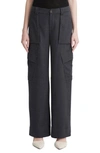 Vince Flannel Wide-leg Ravers Pant In Heather Charcoal