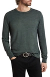 John Varvatos Chase Merino Wool Blend Long Sleeve T-shirt In Deep Olive