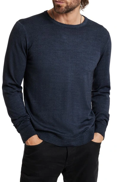 John Varvatos Chase Merino Wool Blend Long Sleeve T-shirt In Slate Grey
