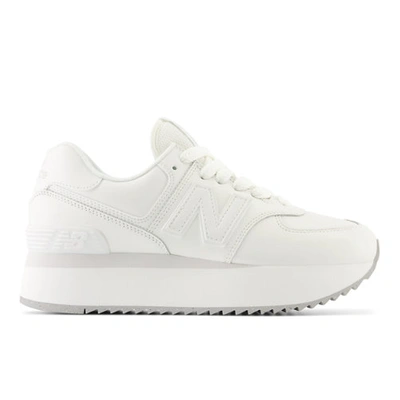 New Balance Women's 574+ In White/grey