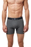 Psycho Bunny Men's Solid Knit 2-pack Boxer Briefs In Mixed Grey Black