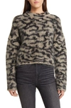 FRAME ABSTRACT JACQUARD CREWNECK SWEATER