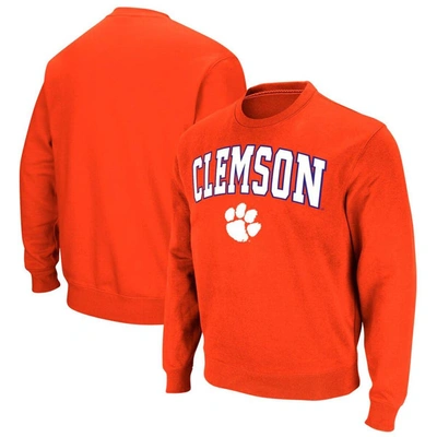 Colosseum Men's Clemson Tigers Arch & Logo Pullover Sweatshirt In Orange
