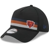 New Era Black Chicago Bears Flawless Stripe 39thirty Flex Hat In Black