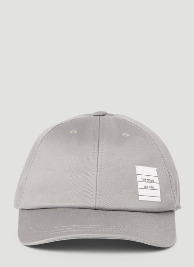 Thom Browne Logo Patch Baseball Cap In Grey