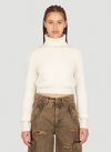 Dolce & Gabbana Crop Rib Sweater In Cream