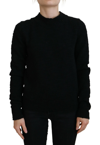 DOLCE & GABBANA DOLCE & GABBANA BLACK WOOL KNIT CREWNECK PULLOVER WOMEN'S SWEATER