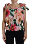 DOLCE & GABBANA DOLCE & GABBANA MULTICOLOR FLORAL PRINT SLEEVELESS TANK WOMEN'S TOP