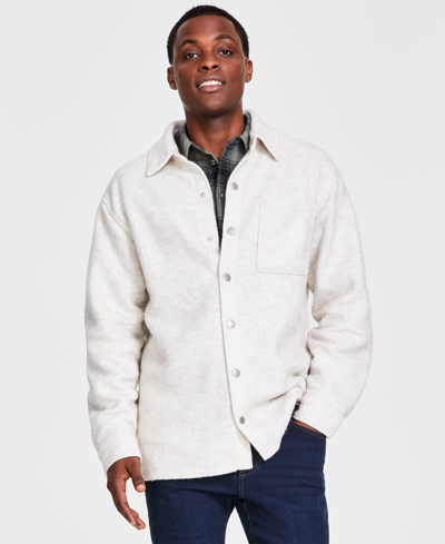And Now This Men's Oversized-fit Fleece Shirt Jacket, Created For Macy's In Oatmeal Combo