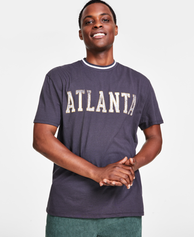 And Now This Men's Oversized-fit Graphic T-shirt, Created For Macy's In Washed Black