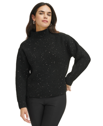 Calvin Klein Women's Sequin-embellished Knit Pullover Sweater In Black