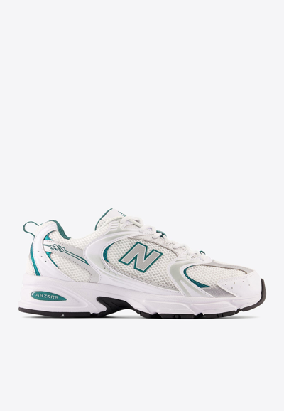 New Balance 530 Low-top Sneakers In White With Teal In Sea Salt Blue Green