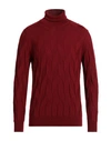 +39 Masq Man Turtleneck Brick Red Size 36 Merino Wool