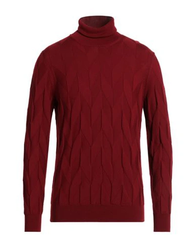 +39 Masq Man Turtleneck Brick Red Size 36 Merino Wool In Red