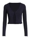 Soallure Woman Cardigan Navy Blue Size S Viscose, Pbt - Polybutylene Terephthalate
