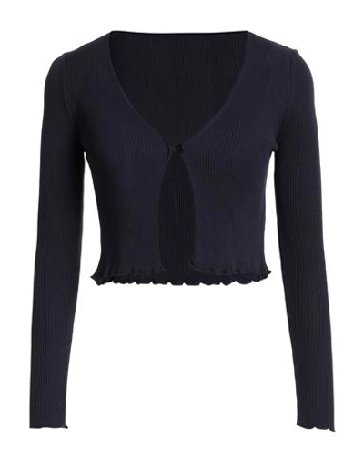 Soallure Woman Cardigan Navy Blue Size S Viscose, Pbt - Polybutylene Terephthalate