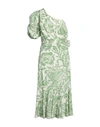 Johanna Ortiz Woman Midi Dress Light Green Size 8 Cotton In Green