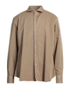 Bastoncino Man Shirt Light Brown Size 17 ½ Cotton In Beige