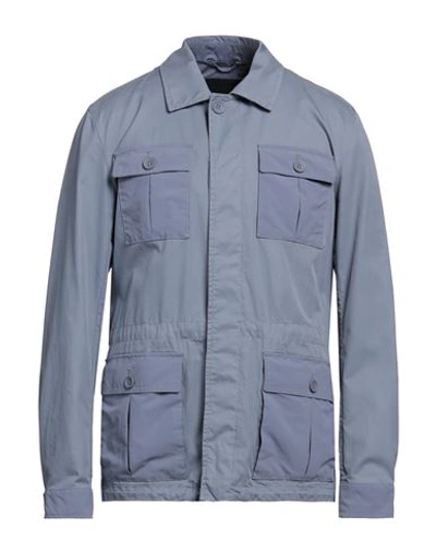 Herno Man Overcoat Light Blue Size 38 Polyester