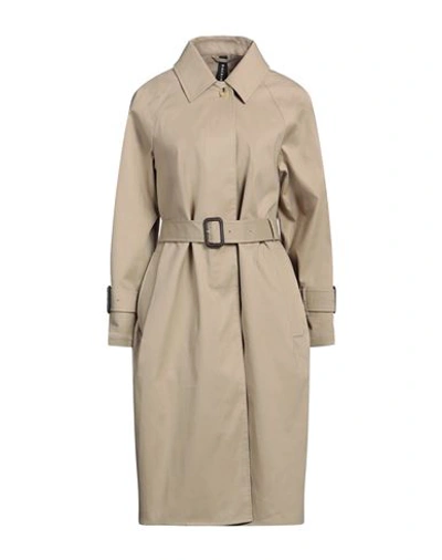 Mackintosh Woman Overcoat & Trench Coat Khaki Size 10 Cotton, Wool, Silk In Beige