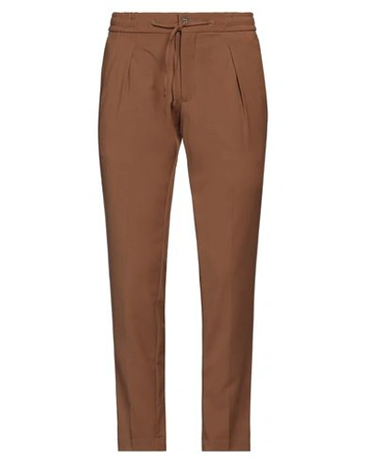 Gabardine Man Pants Brown Size 38 Polyester, Rayon, Elastane