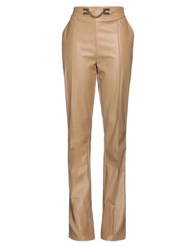 Elisabetta Franchi Woman Pants Khaki Size 12 Polyester, Polyurethane In Beige