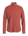 Alessandro Lamura Man Shirt Rust Size S Cotton In Red
