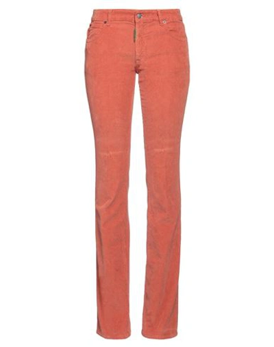 Dsquared2 Woman Pants Rust Size 2 Cotton, Elastane In Red