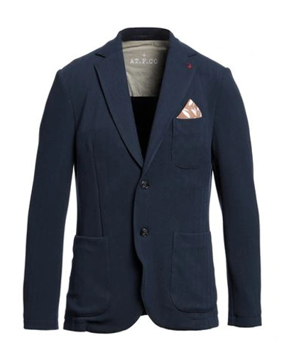 At.p.co At. P.co Man Blazer Midnight Blue Size 40 Polyester, Elastane In Navy Blue