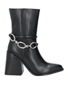 Tosca Blu Woman Ankle Boots Black Size 11 Soft Leather In Black