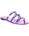 Valentino Women's Rockstud Leather Slides In Purple