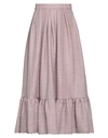 Elisabetta Franchi Woman Midi Skirt Pastel Pink Size 6 Polyester In Pink