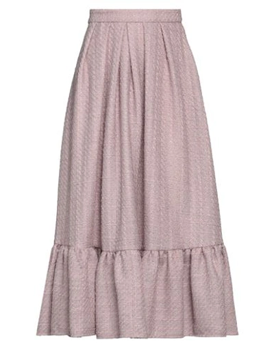 Elisabetta Franchi Woman Midi Skirt Pastel Pink Size 6 Polyester