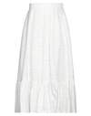Elisabetta Franchi Woman Midi Skirt White Size 6 Polyester
