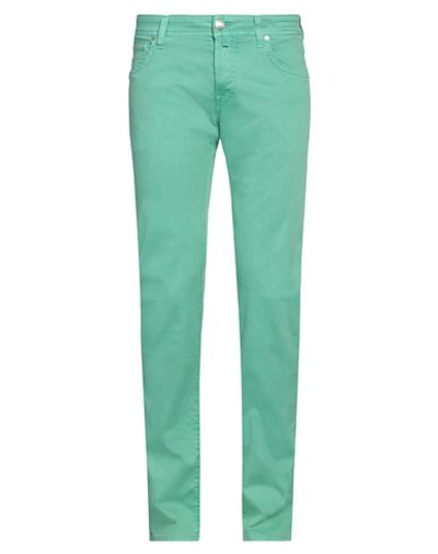 Jacob Cohёn Man Pants Light Green Size 33 Cotton, Elastane, Soft Leather