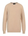 Alpha Studio Man Sweater Sand Size 46 Geelong Wool In Beige