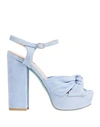 Fratelli Russo Woman Sandals Sky Blue Size 6 Soft Leather
