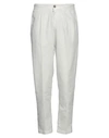 Devore Incipit Man Pants Off White Size 36 Cotton, Cashmere, Elastane In Grey