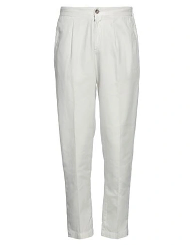 Devore Incipit Man Pants Off White Size 36 Cotton, Cashmere, Elastane In Off White