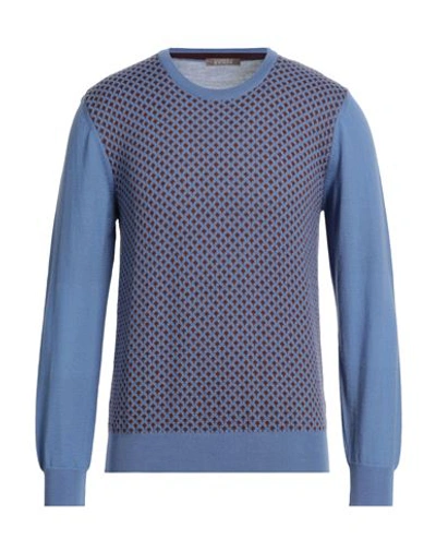 Andrea Fenzi Man Sweater Light Blue Size 44 Wool