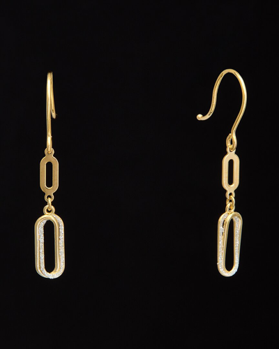 Italian Gold 14k Italian Two-tone Gold Graduated Oval Dangle Earrings