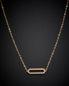 ITALIAN GOLD 14K ITALIAN TWO-TONE GOLD ELONGATED OVAL NECKLACE